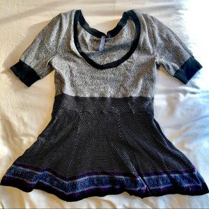 Free People Peplum Short Sleeve Sweater Top